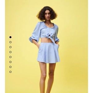 Zara gingham crop top 💙